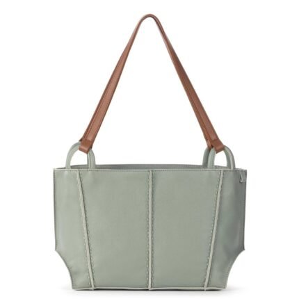 Elegant Sage Green Leather Tote Bag for Women Everyday Style