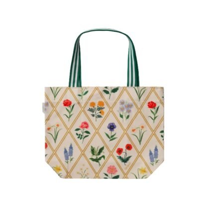 Elegant Floral Printed Canvas Tote Bag for Women – Everyday Fashion